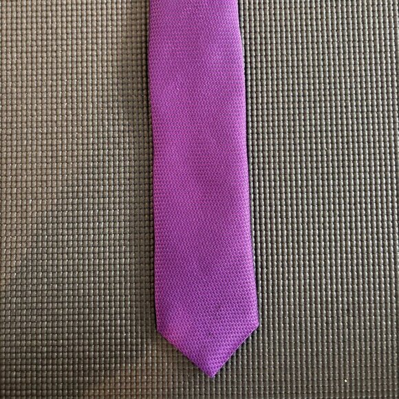 Penrose London Silk Tie - Purple Textured, Handmade in England - Picture 1 of 8